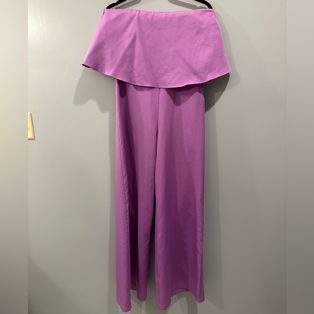 DO+BE Lavender Strapless Wide-Leg Jumpsuit